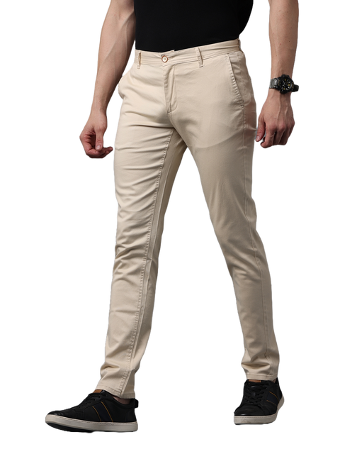 Men's Slim Fit Casual Chino Pants, Work Pants, Business Casuals, Beige