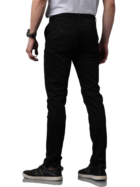 Men's Slim Fit Chino Casual Trouser, Black, Business Casuals