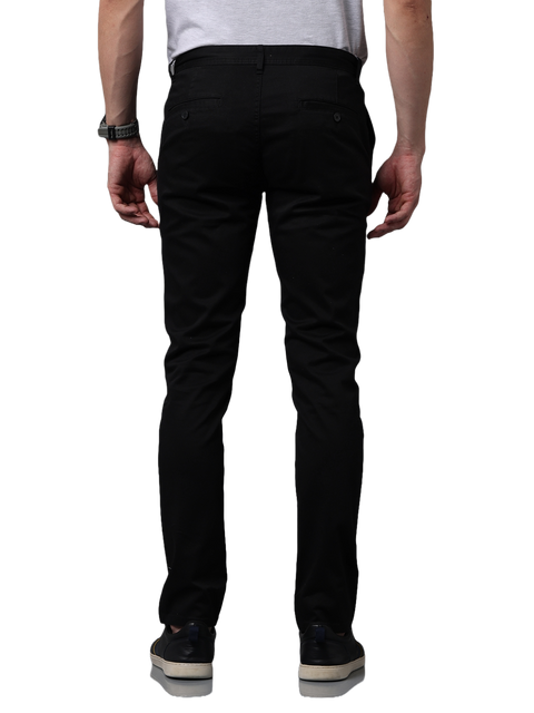 Men's Slim Fit Chino Casual Trouser, Black, Business Casuals