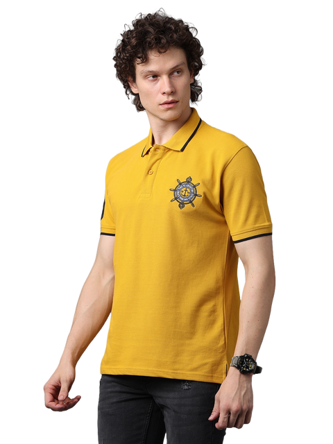 Men's Classic Half Sleeves Mustard Polo T-Shirt