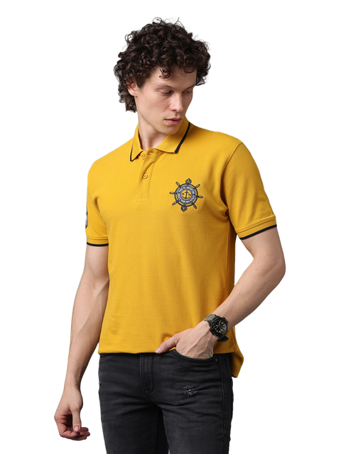 Men's Classic Half Sleeves Mustard Polo T-Shirt