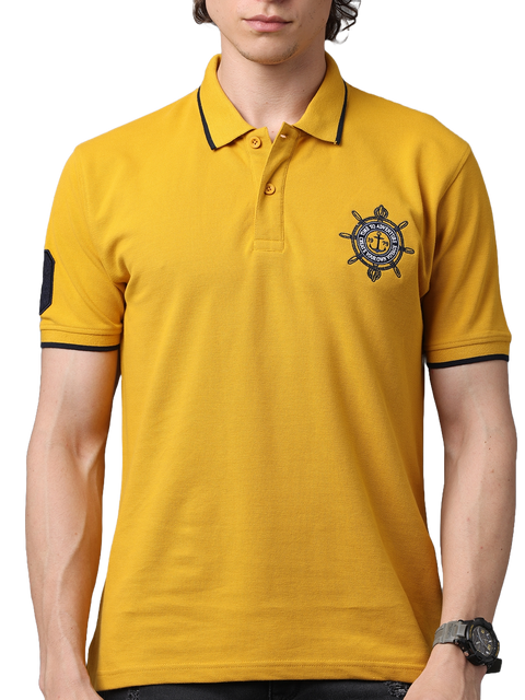 Men's Classic Half Sleeves Mustard Polo T-Shirt