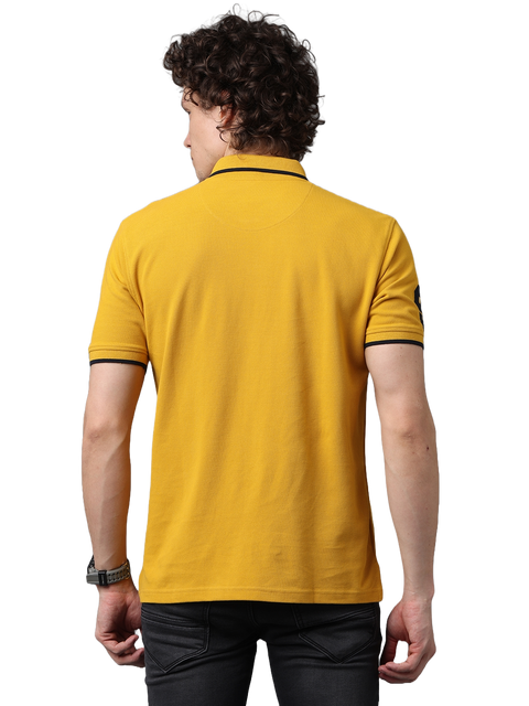 Men's Classic Half Sleeves Mustard Polo T-Shirt