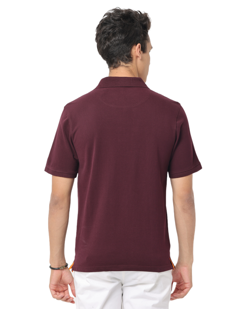 Men's Burgundy Polo T-Shirt, Short Sleeve