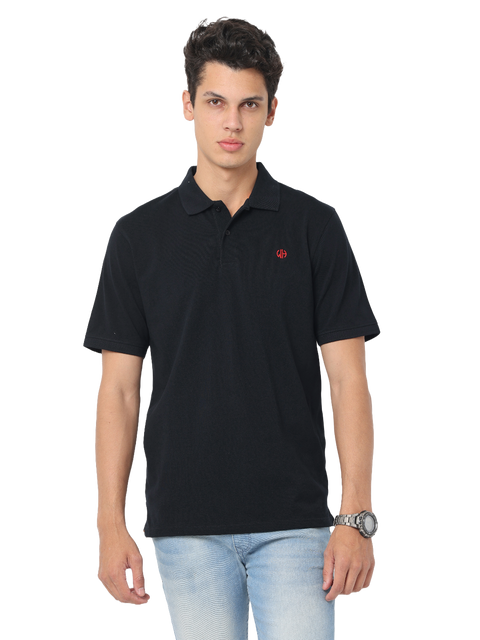 Men's Short Sleeve Polo T-Shirt, Black