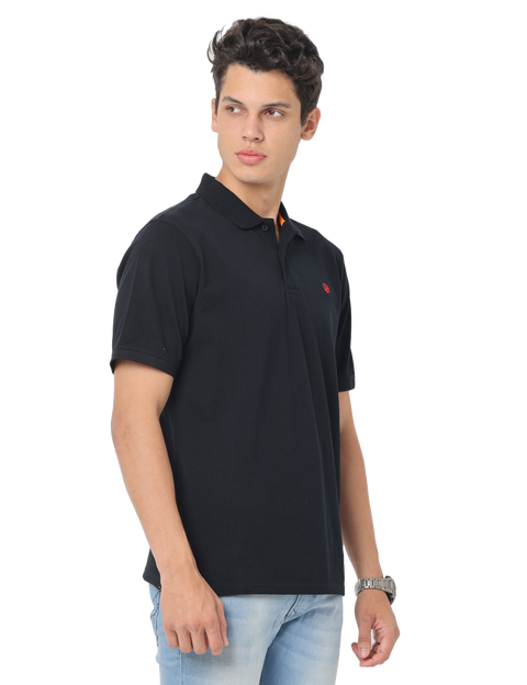 Men's Short Sleeve Polo T-Shirt, Black