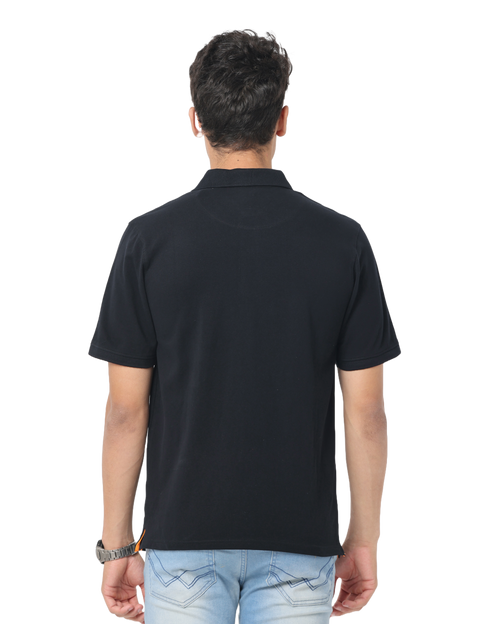 Men's Short Sleeve Polo T-Shirt, Black