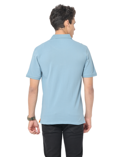 Men's Light Blue Short Sleeve Polo T-Shirt